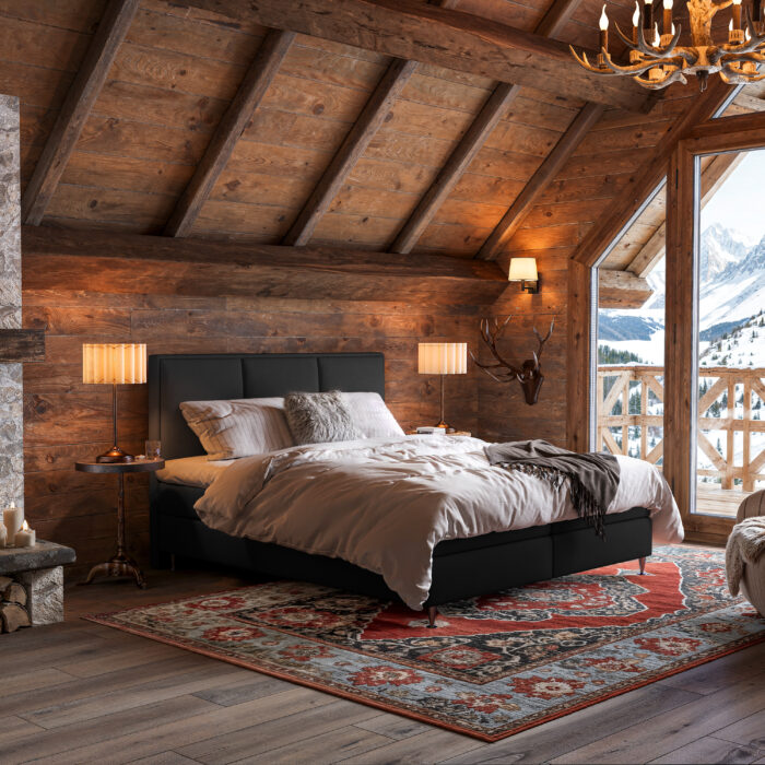 Aurora Boxspring Vlak 180x200 H3-H3 Topper Tunit Soro Anthraciet - Black Friday Deal!