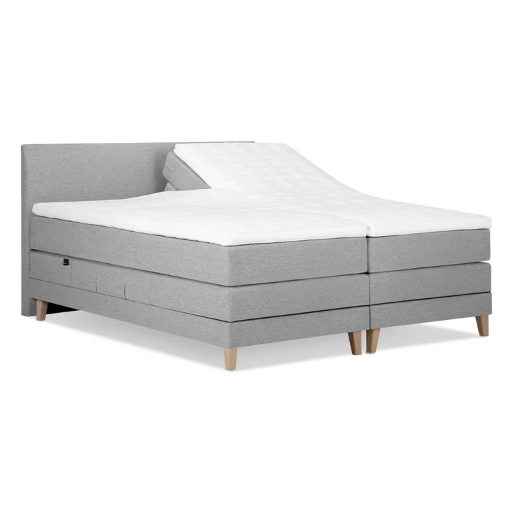 Alta Boxspring Elektrisch Verstelbaar 180x210 H3-H3 Splittopper Paleo Lars Licht Grijs - Outlet!
