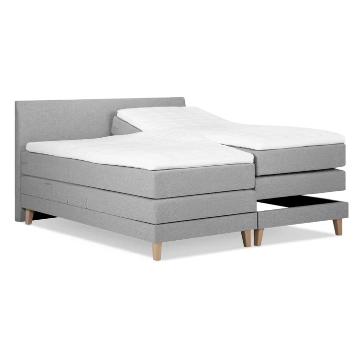 Alta Boxspring Elektrisch Verstelbaar 180x210 H3-H3 Splittopper Paleo Lars Licht Grijs - Outlet! - Afbeelding 3
