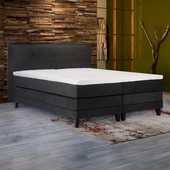 Denali Boxspring Elektrisch Verstelbaar 180x210 H3-H3 Topper Dorset Zaria Grijs - Outlet!