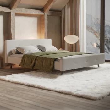 Svalbard Gestoffeerd Bed 120x200 Neve Cream - Outlet!
